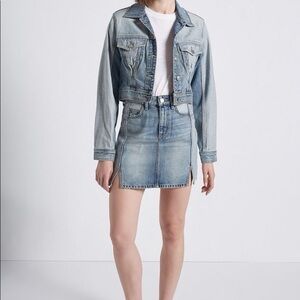 NWT Current/Elliott The Reversed Mashed Mini Skirt in Two Timer